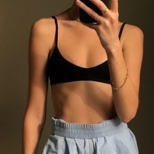 Handmade Black Strapped Bikini Top